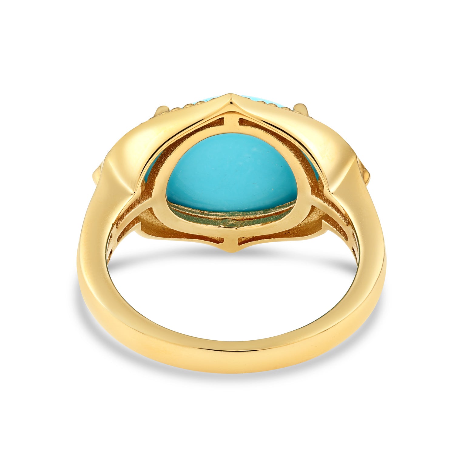 Women's 14K Yellow Gold Sleeping Beauty Turquoise Ring-Back