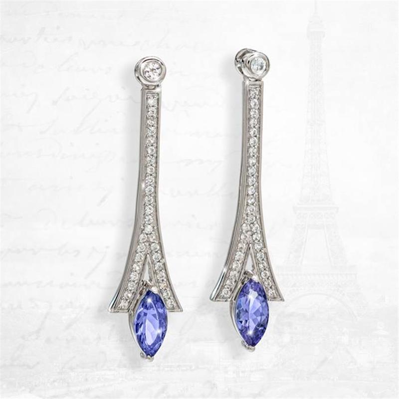 Tanzanite & Zircon Earrings