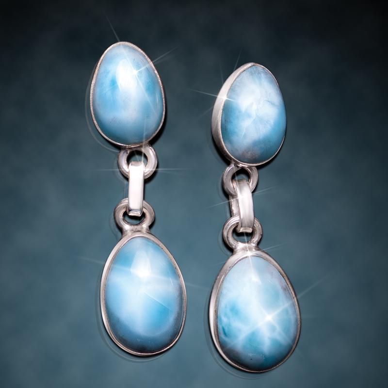 Larimar Pear Drop Earrings