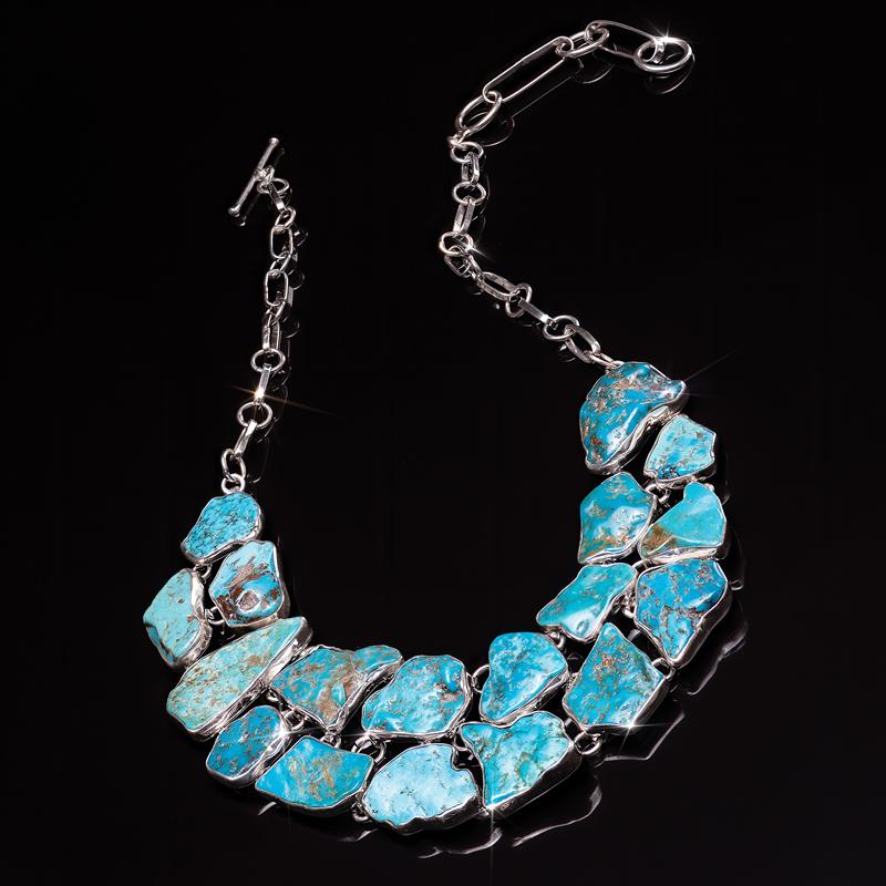 Sterling Silver Turquoise Statement Necklace