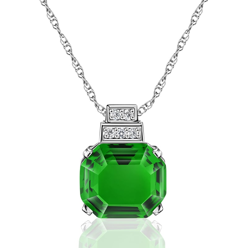 Fancy Elevation Helenite & Diamond Necklace