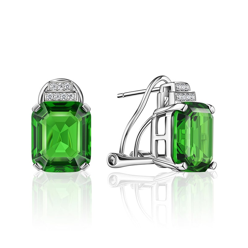 Fancy Elevation Helenite & Diamond Earrings (6.57 ctw)