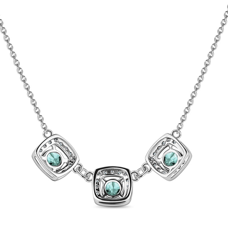 14K White Gold Alexandrite & Diamond Necklace