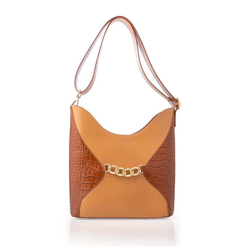 Italian Leather Handbag (Carmel)