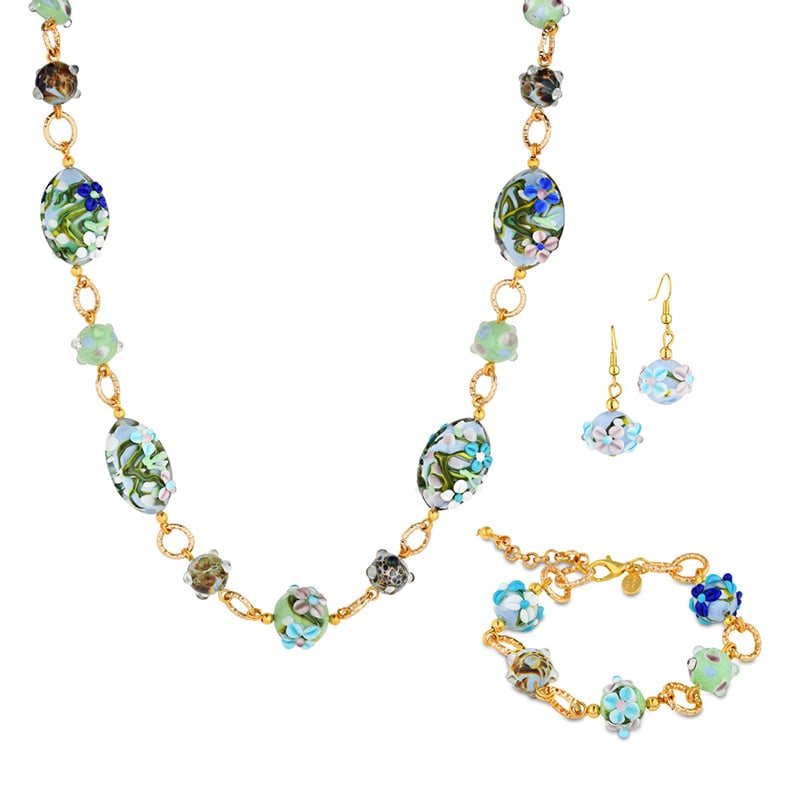 Mirabella Murano Necklace, Bracelet & Earrings Set