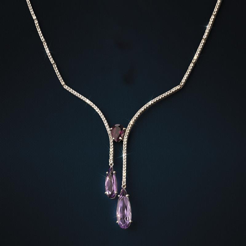 Amethyst & Rhodolite Garnet Necklace