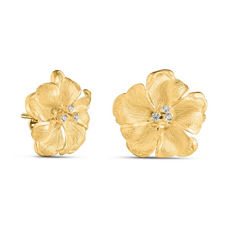 Italian-Made Rose of Sharon Earrings