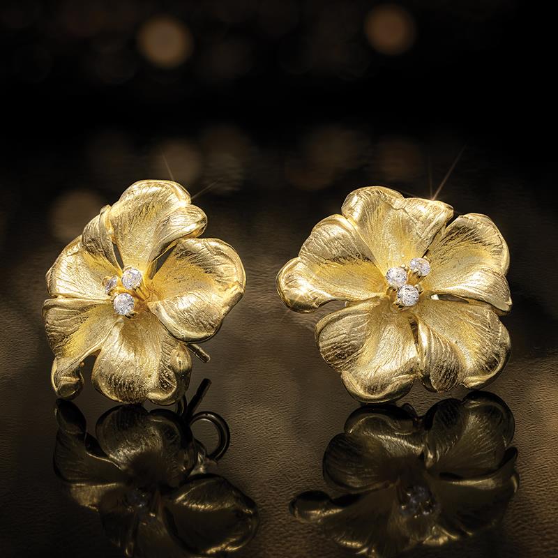 Italian-Made Rose of Sharon Earrings