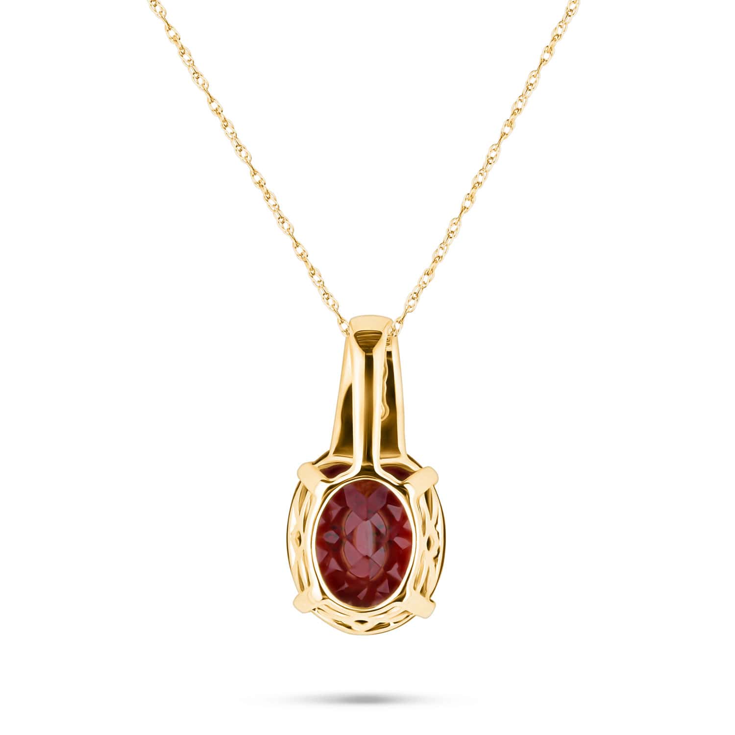 18k Yellow Gold Anthill Garnet and Diamond Necklace