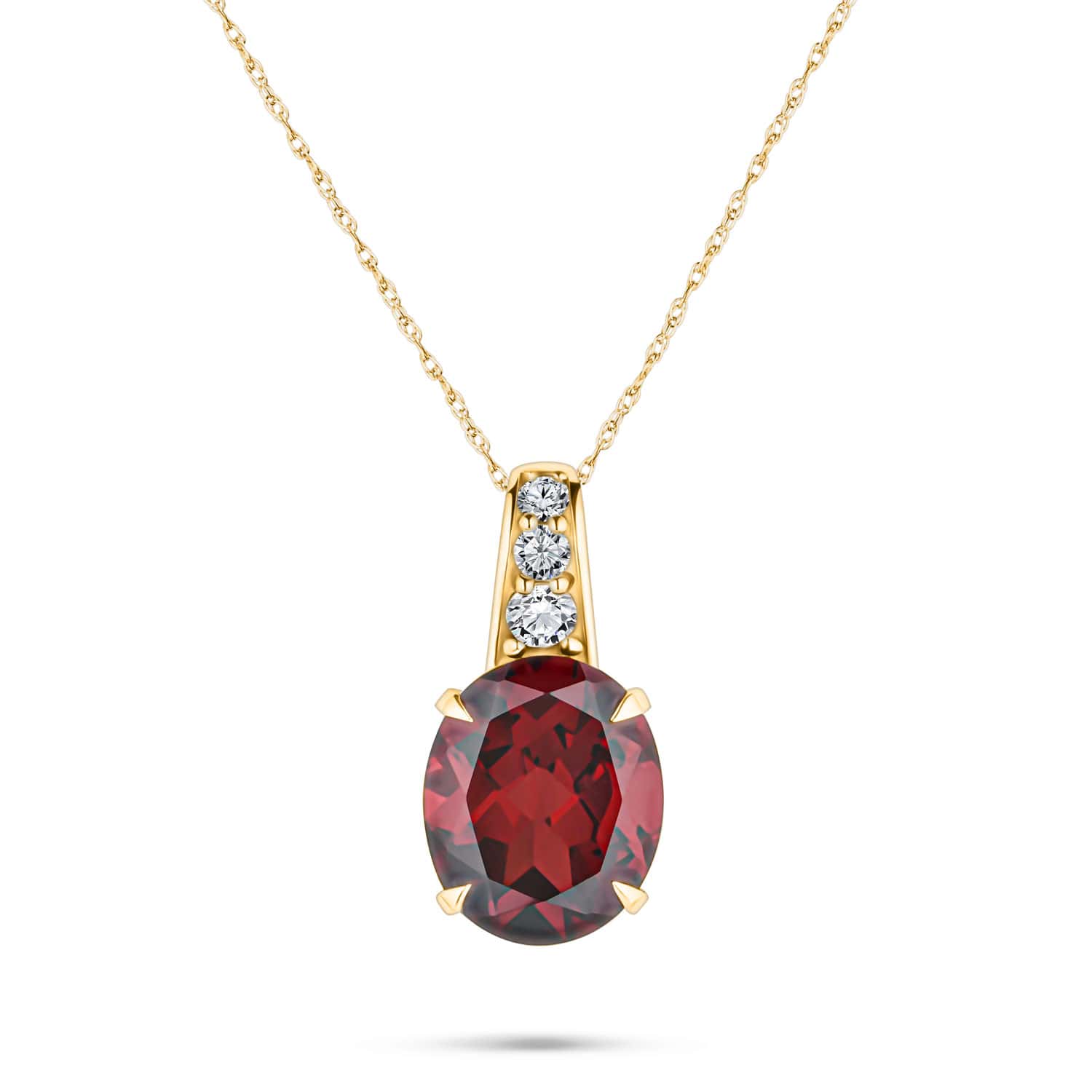 18k Yellow Gold Anthill Garnet and Diamond Necklace