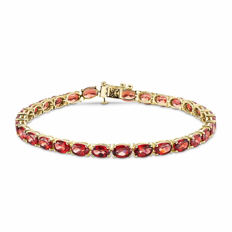 18k Yellow Gold Anthill Garnet and Diamond Bracelet