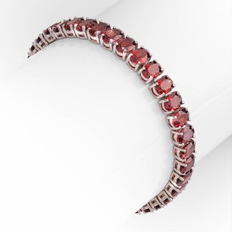 Sterling Silver Garnet Bracelet