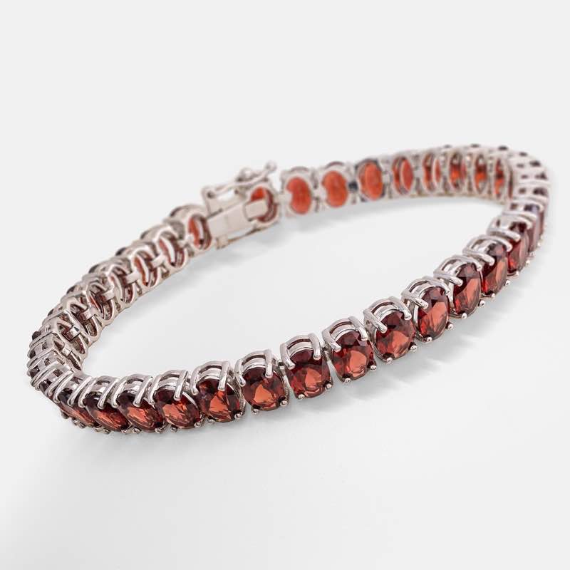 Sterling Silver Garnet Bracelet