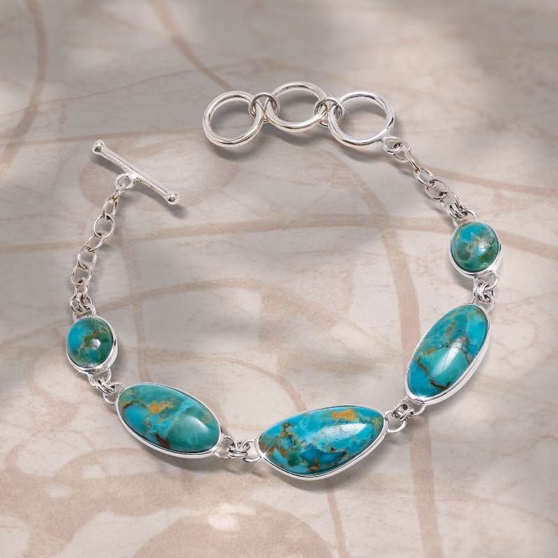 Skystone Sterling Silver Turquoise Bracelet