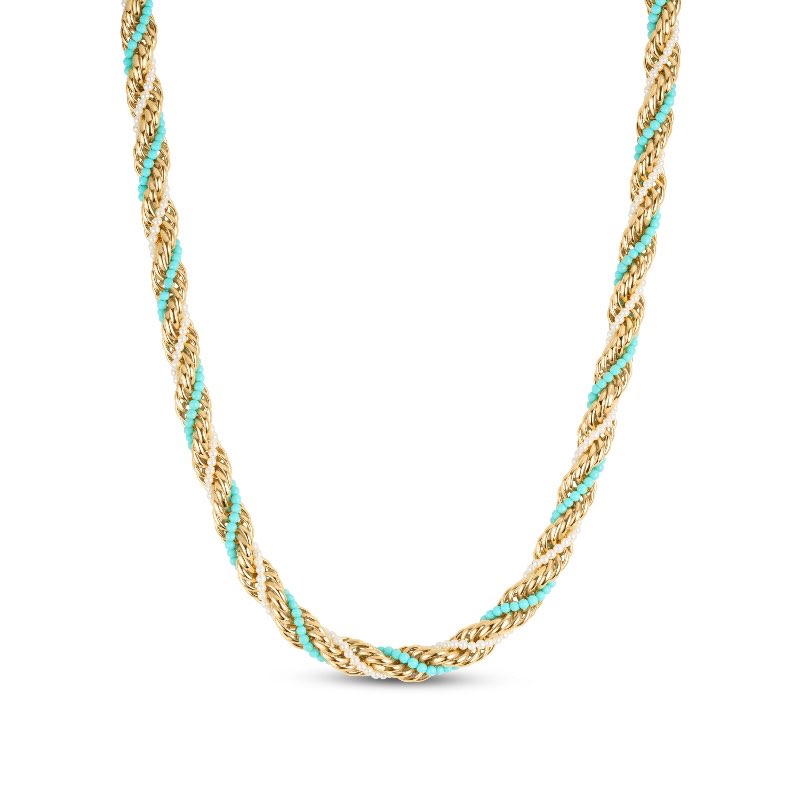 18k Yellow Gold Plated Italian Rope Necklace