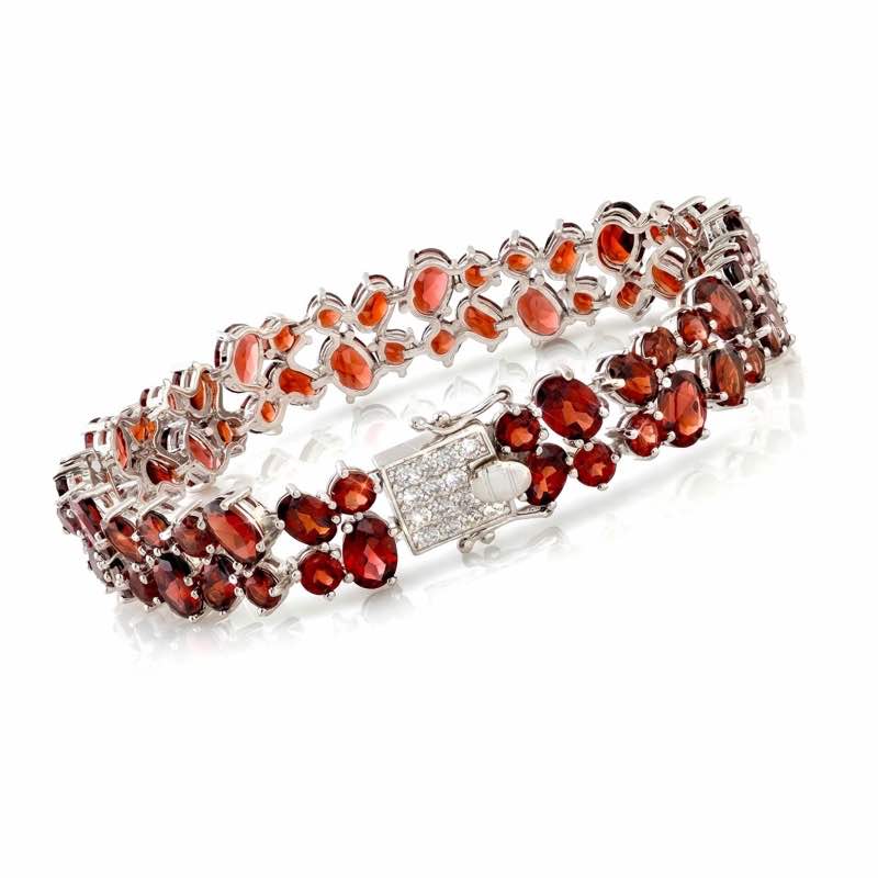 Sterling Silver Garnet Bracelet