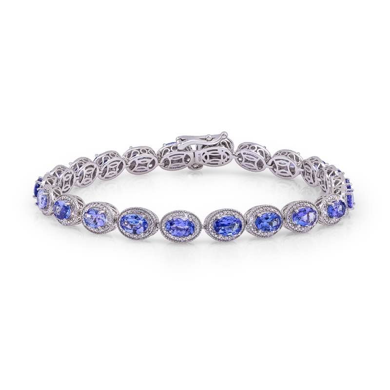 Sterling Silver Tanzanite Bracelet (9 ctw)