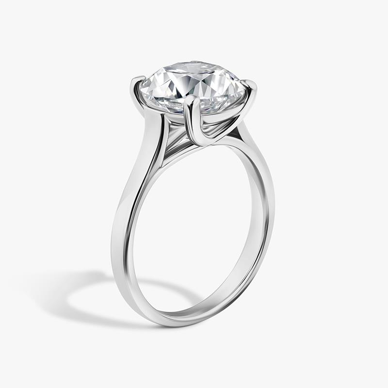 New Earth Lab Diamond Solitaire Ring 4 ct (14k white gold)