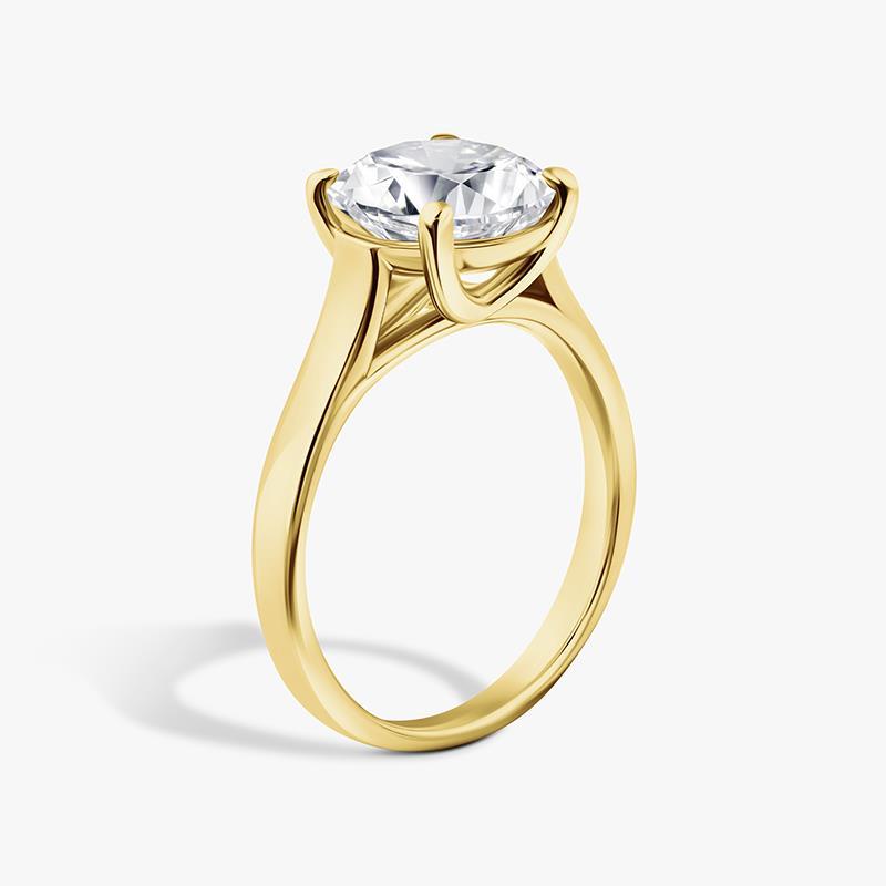 New Earth Lab Diamond Solitaire Ring 3 ct (14k yellow gold)