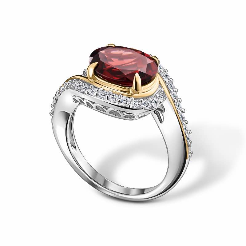 X-SS PYROPE GARNET & ZIRCON RING
