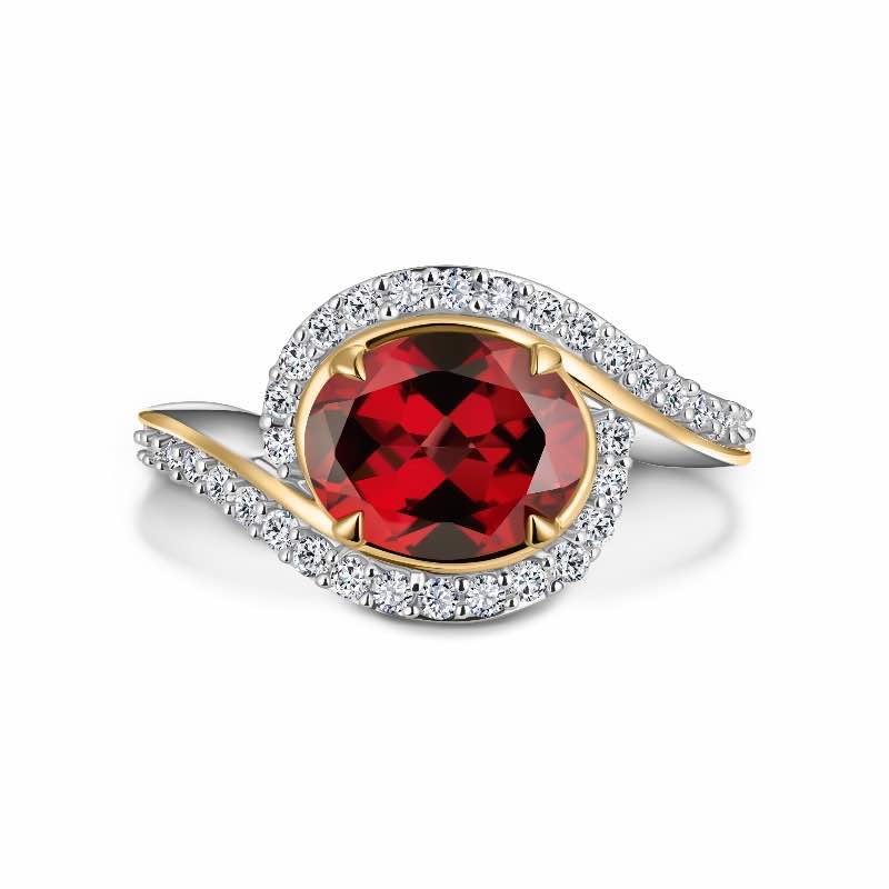 X-SS PYROPE GARNET & ZIRCON RING
