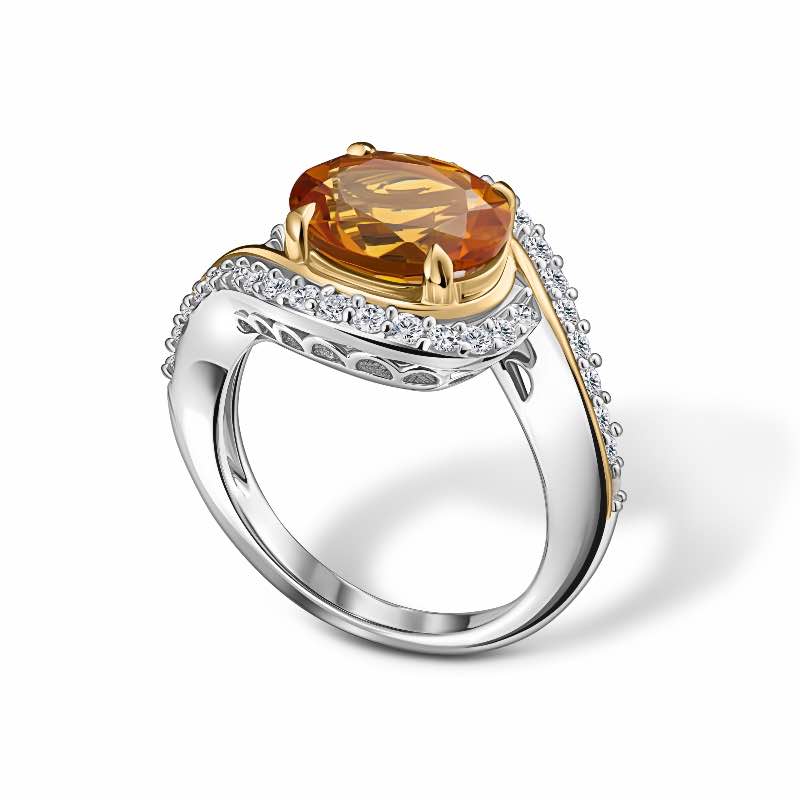 X-SS MADEIRA CITRINE & TPZ RING 3-3/8CTW