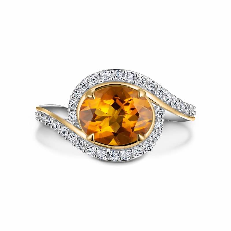 X-SS MADEIRA CITRINE & TPZ RING 3-3/8CTW