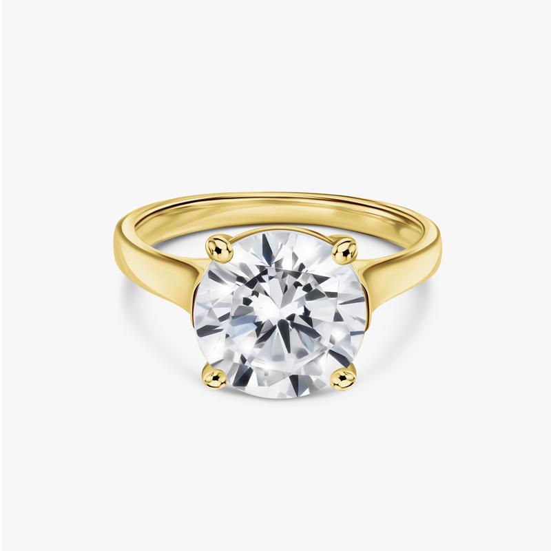 14K Yellow Gold Moissanite Solitaire Ring